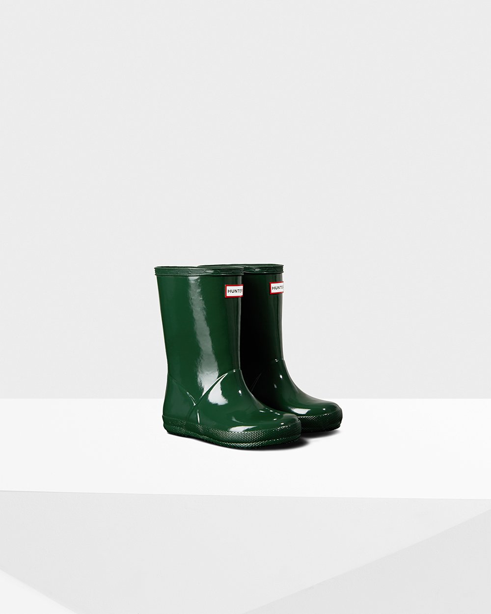 Botas De Agua Hunter Niños Verde Original First Classic Gloss 492075-OUB